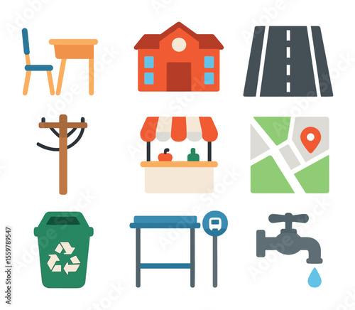 Project Timeline Icons. Solid, filled icons set of project timelines: Gantt chart, milestone flag, hourglass