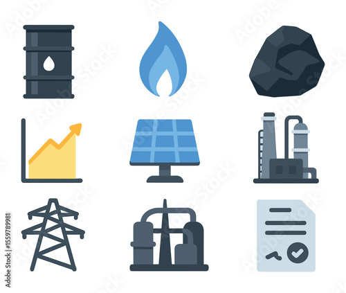 Inflation Deflation Icons. Solid, filled icons set of inflation and deflation: CPI chart, deflation down arrow