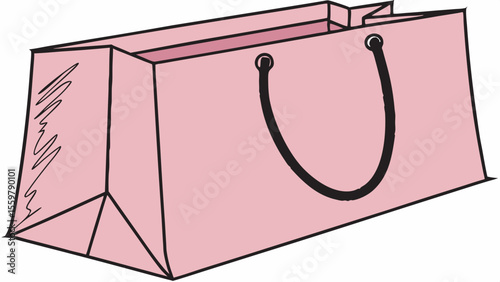 Pink shopping bag vector illustration for retail and gift packaging design needs and marketing material use