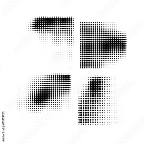Halftone Dot Pattern Composition in Black and White