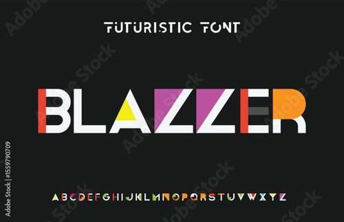 Design Modern abstract digital alphabet font. Minimal technology typography, Creative urban sport fashion futuristic font and with numbers. vector illustration.