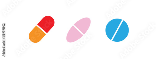 pills icon on white background	