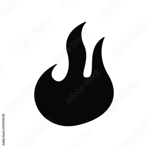 Flame Outline Vector, Simple Fire Shape for SVG, Tattoo, or Decal Use.