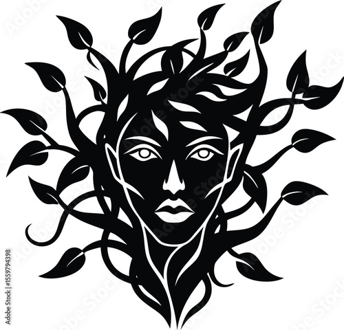 black and white mask with flowers