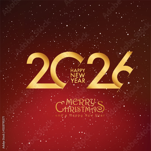 2026 Happy New Year design vector. trendy new year 2025 design template. and merry Christams 