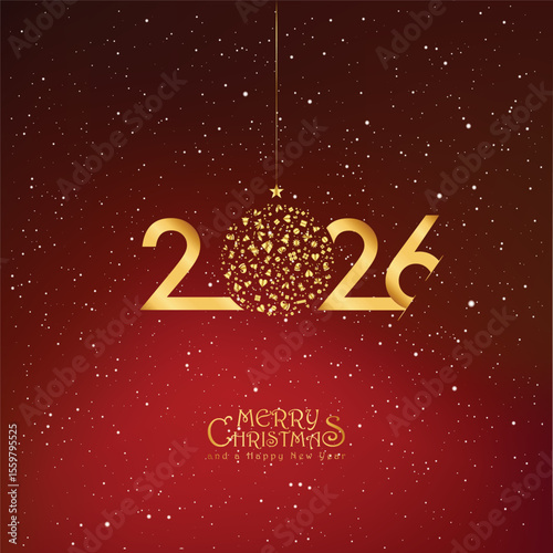 2026 Happy New Year design vector. trendy new year 2025 design template. and merry Christams 