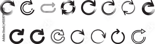 Circular arrows collection loop cycle direction vector