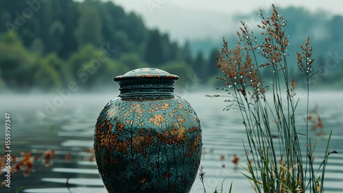 selective focus  urn interment