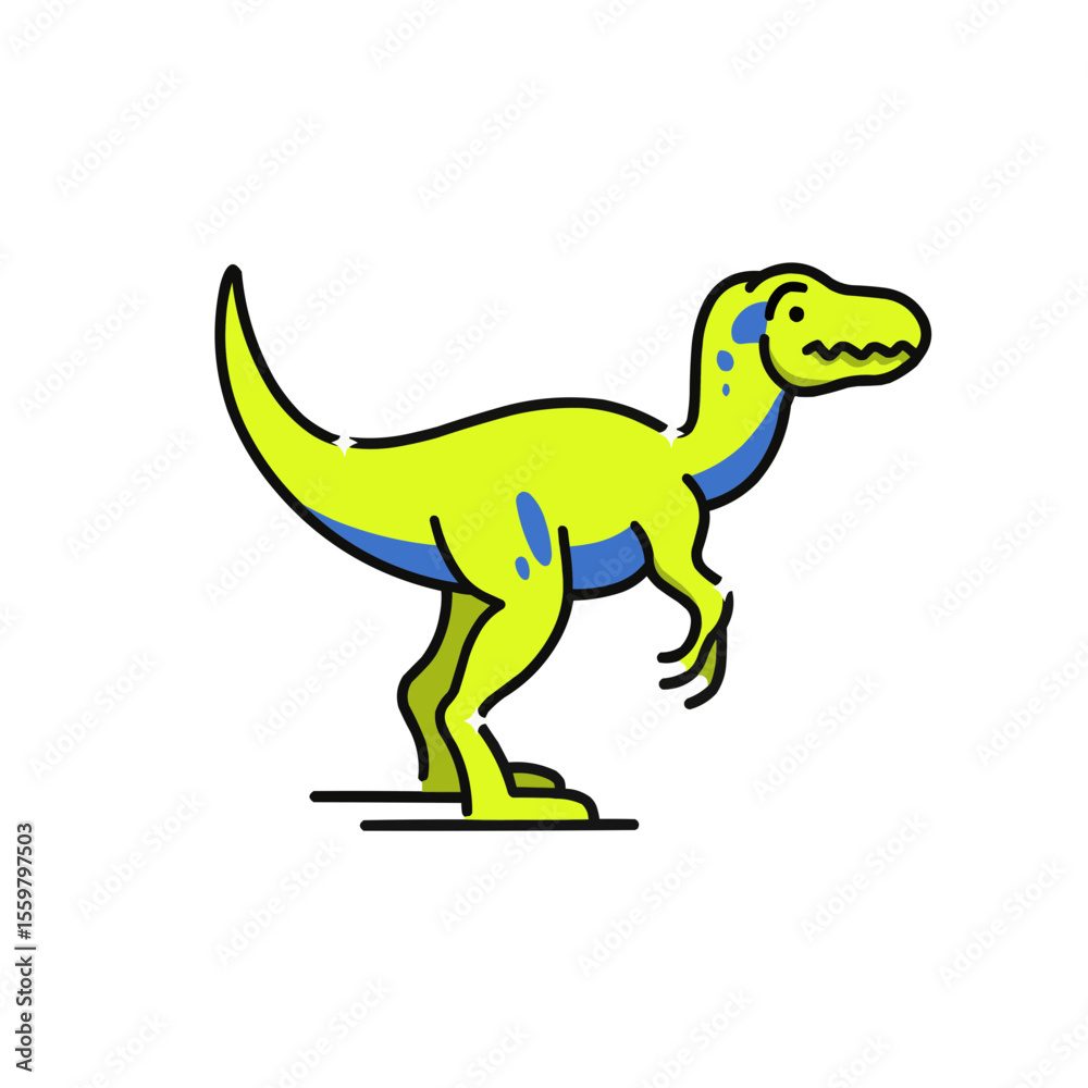 Fototapeta premium Velociraptor Cartoon Illustration