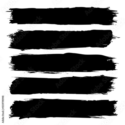 Set of brush stoke on white background