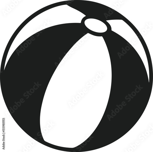 Beach Ball Silhouette - Summer Game Vector Illustration