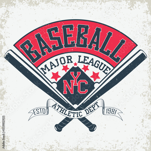 Vintage Baseball league design artwork
