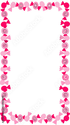 Sweet Candy Frame: A charming frame adorned with colorful candies in a festive celebration, perfect for sweetening up any design.
