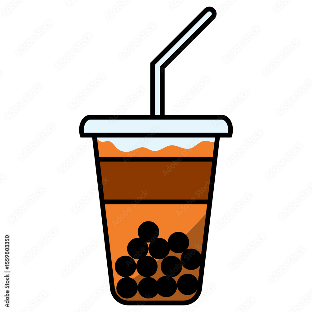 Obraz premium Boba Drink Illustration