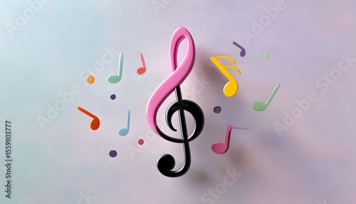 Music notes song. Key melody