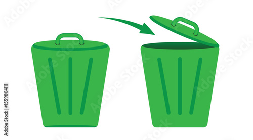 trash can icon set, Trash bin icon, Delete icon top design.