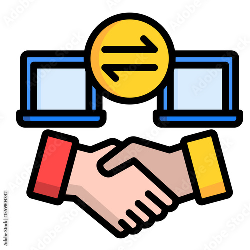 Remote Collaboration  Icon Element For Design

