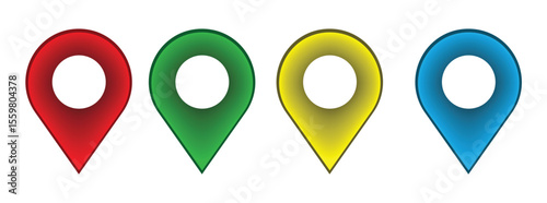 set of colourful map pointers vector design