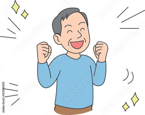 Smiling Elderly MenMaking a Cheerful Pose