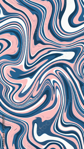 Liquid Marble Swirls: Abstract, fluid forms of pink, white, and blue coalesce in an entrancing display of color and texture, creating a dynamic and aesthetically pleasing visual experience.