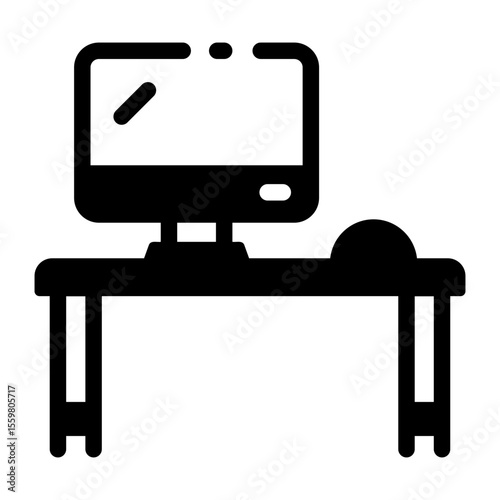 A glyph style icon showing a workstation 
