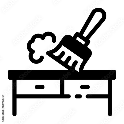Glyph icon depicting a cleaning hand brush 
