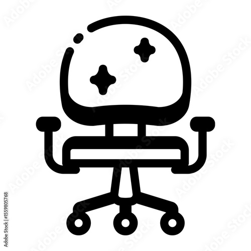 vA linear style icon depicting a rotating chair 
