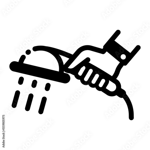 A linear style icon showing a holding shower 
