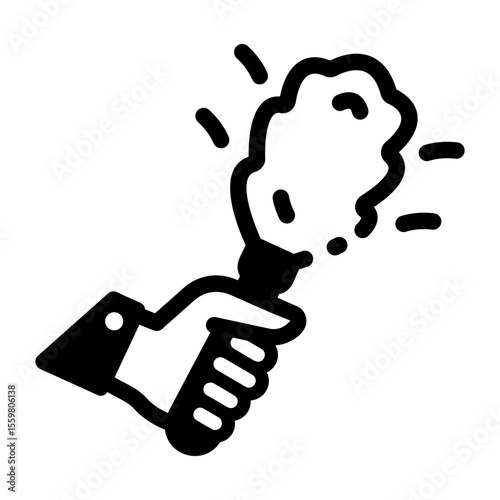 A glyph style icon showing feather duster
