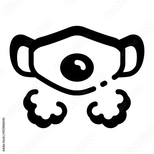 A filled style icon representing dust mask
