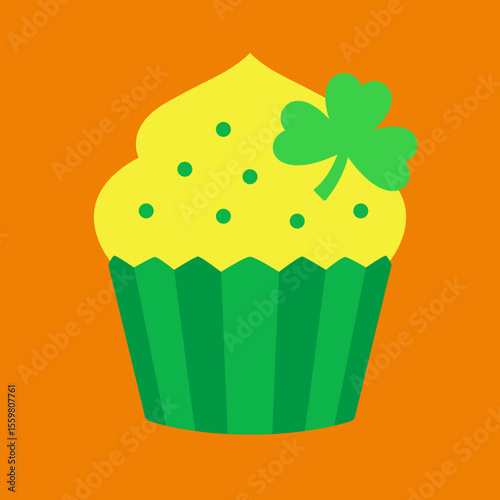 St. Patrick's Day Cupcake with Clover Topper

