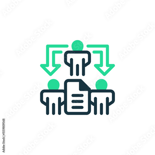 Delegation Task Two Tone Color Icon. linear style sign for mobile concept and web design. Outline vector icon.