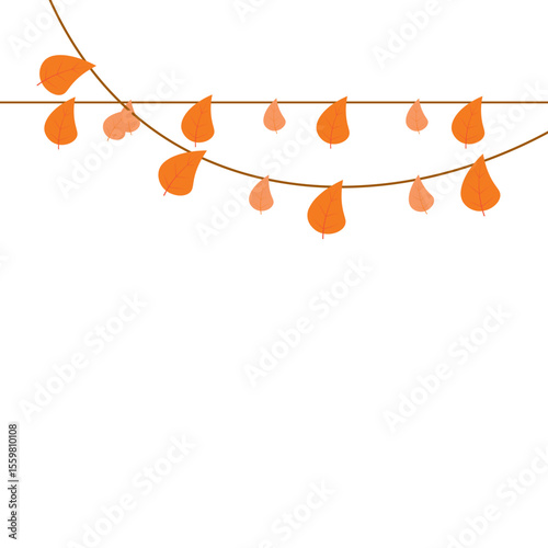 Autumn decoration garland leaves