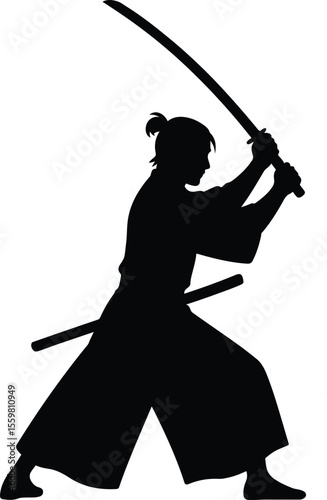 silhouette of a warrior with a sword