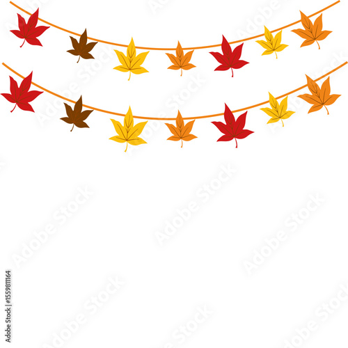 Autumn decoration garland leaves
