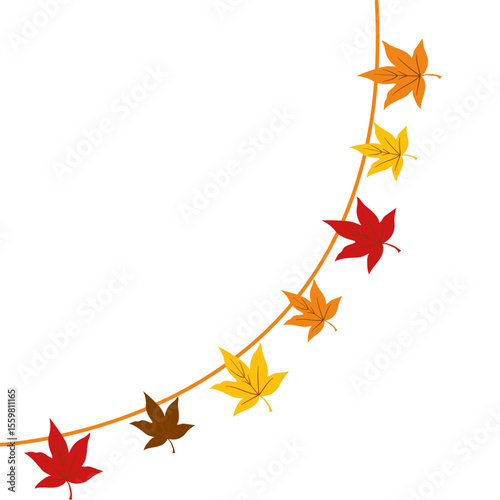 Autumn decoration garland leaves