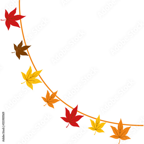 Autumn decoration garland leaves