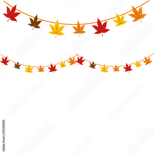 Autumn decoration garland leaves