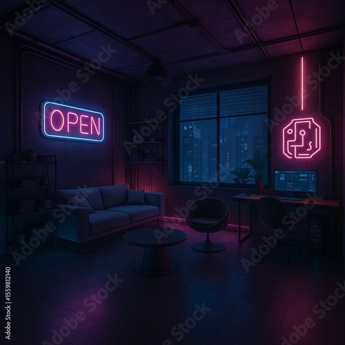 Cyberpunk Themed Apartment