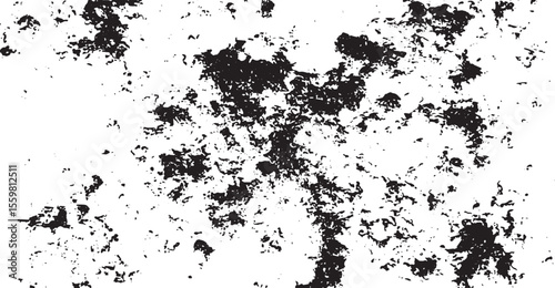 Detailed black splatters form an abstract grunge texture against a stark white background, creating a striking contrast with organic, chaotic shapes scattered across the canvas for unique backgrounds