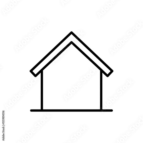 Black line icon of a house representing home and residence