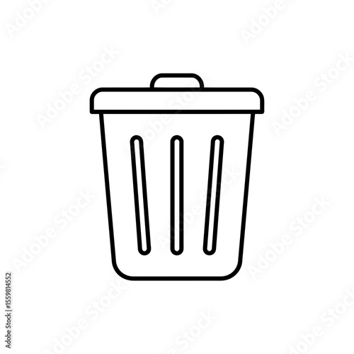 Black line icon of a trash can representing delete or recycle bin