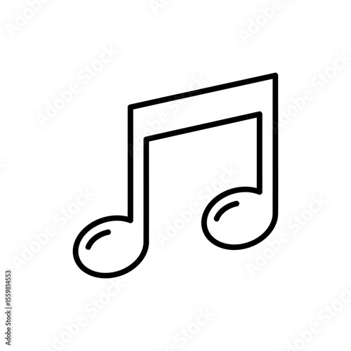Black line icon of a musical note symbolizing sound and melody