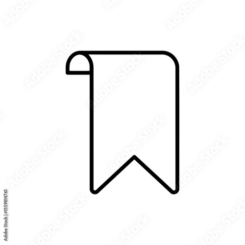 Black line icon of a bookmark representing saved content and reading tools