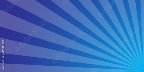Blue Sunrise Glow Background with Abstract Radiating Light Lines and Gentle Rays.