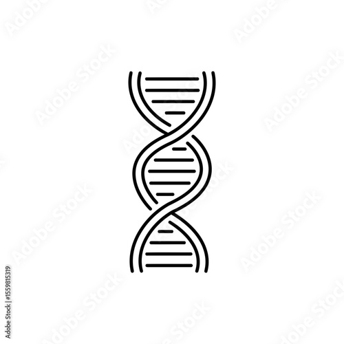 Black line icon of a DNA strand representing biotech and genetics