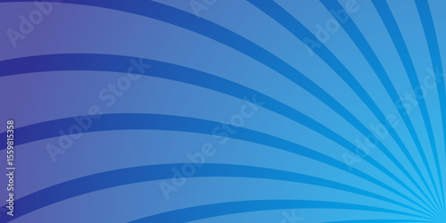 Blue Radiant Morning Light in Abstract Sunrise Rays with Optical Glow Pattern.