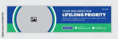 Healthcare and Medical LinkedIn Cover Design or doctors, Clinics, and Promotion Web Banner Template