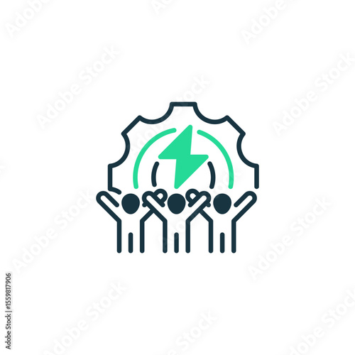 Empowered Team line icon. Universal creative premium symbol. Vector sign icon logo template. Vector illustration