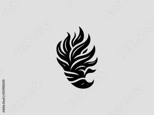 Minimalist turmeric root silhouette vector logo for organic wellness or supplement brands
